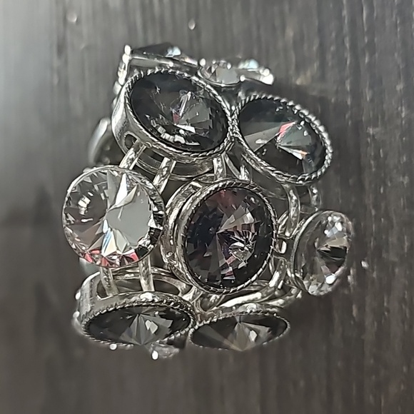 Versona Rivoli Statement Bracelet Chunky Heavy Metal Smoky Rocker Chic Bold - Picture 4 of 7